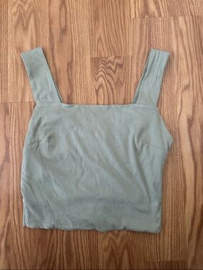 ILLA ILLA Sage Ribbed Square-Neck Tank